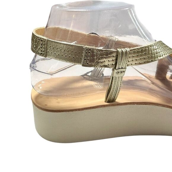 Olukai Sandals Womens 10 Gold Bubbly/White Sand Onohi Strappy Platform NEW - Picture 5 of 11